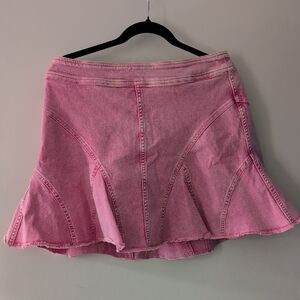 Pilcro Pink A-Line Denim Skirt